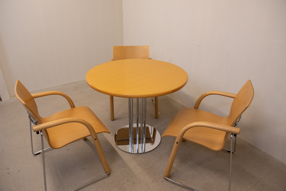 ラウンドテーブル＋チェア3脚セット/THONET 処分価格