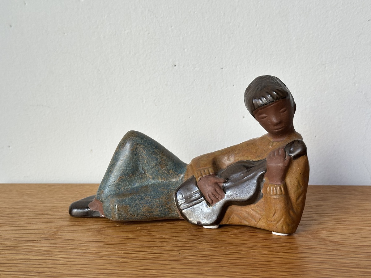 Ceramic Figure Boy Playing Guitar