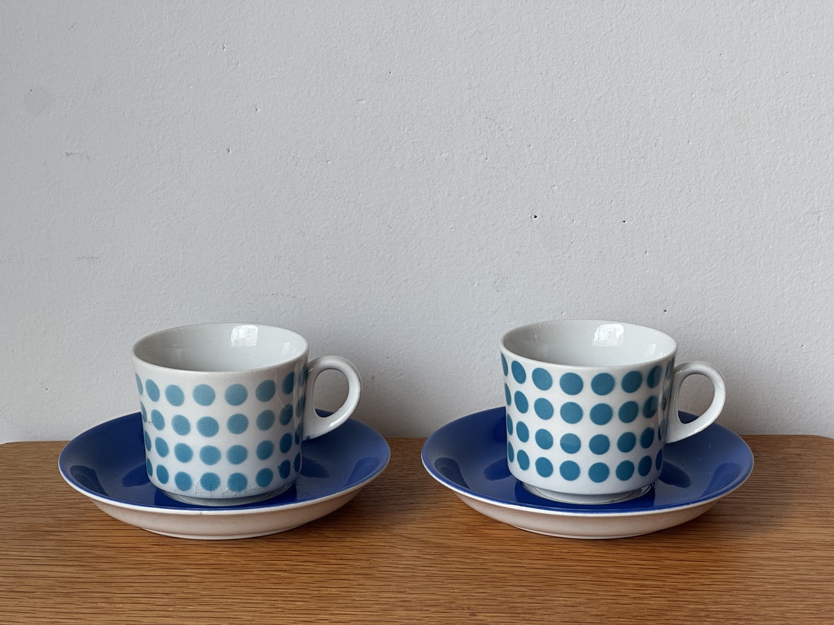Ceramic Cup&Saucer Stencil Polka dot 2pcs set by Goran Back for Arabia